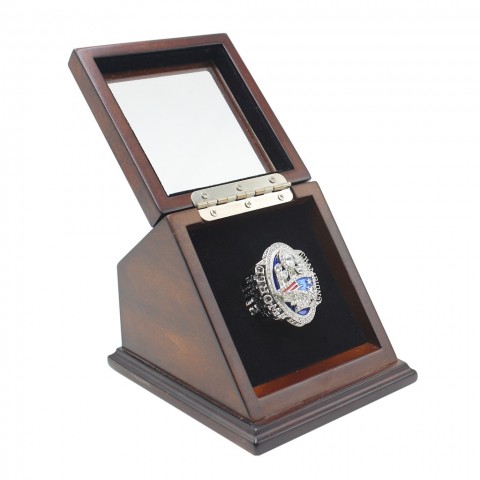 NFL 2016 Super Bowl LI New England Patriots Championship Replica Fan Ring with Wooden Display Case